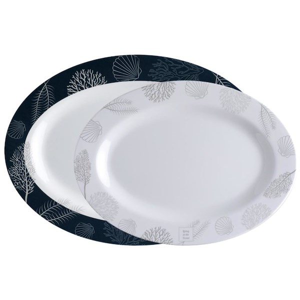SET PIATTI DA PORTATA OVALI IN MELAMINA LIVING, 2 PZ.