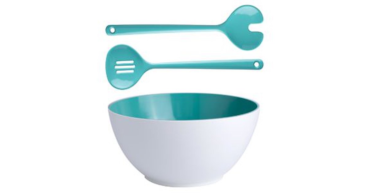 Guzzini Insalatiera My Fusion 25 cm + Posate per insalata Made in Italy Rosso