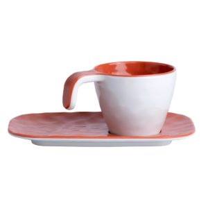 SET CAFFÈ IN MELAMINA SUMMER – CORAL, 6 PZ